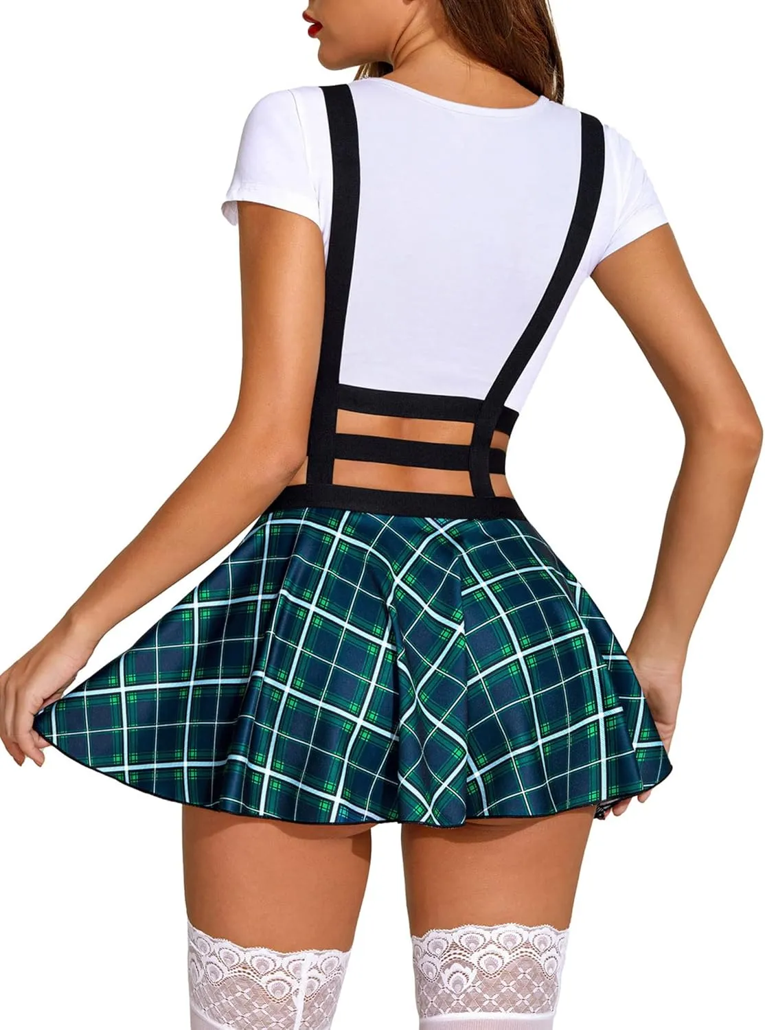 Avidlove Women Sexy Skirt Pleated Mini Skirt Suspender Skirt A-Line Short Braces Skirt