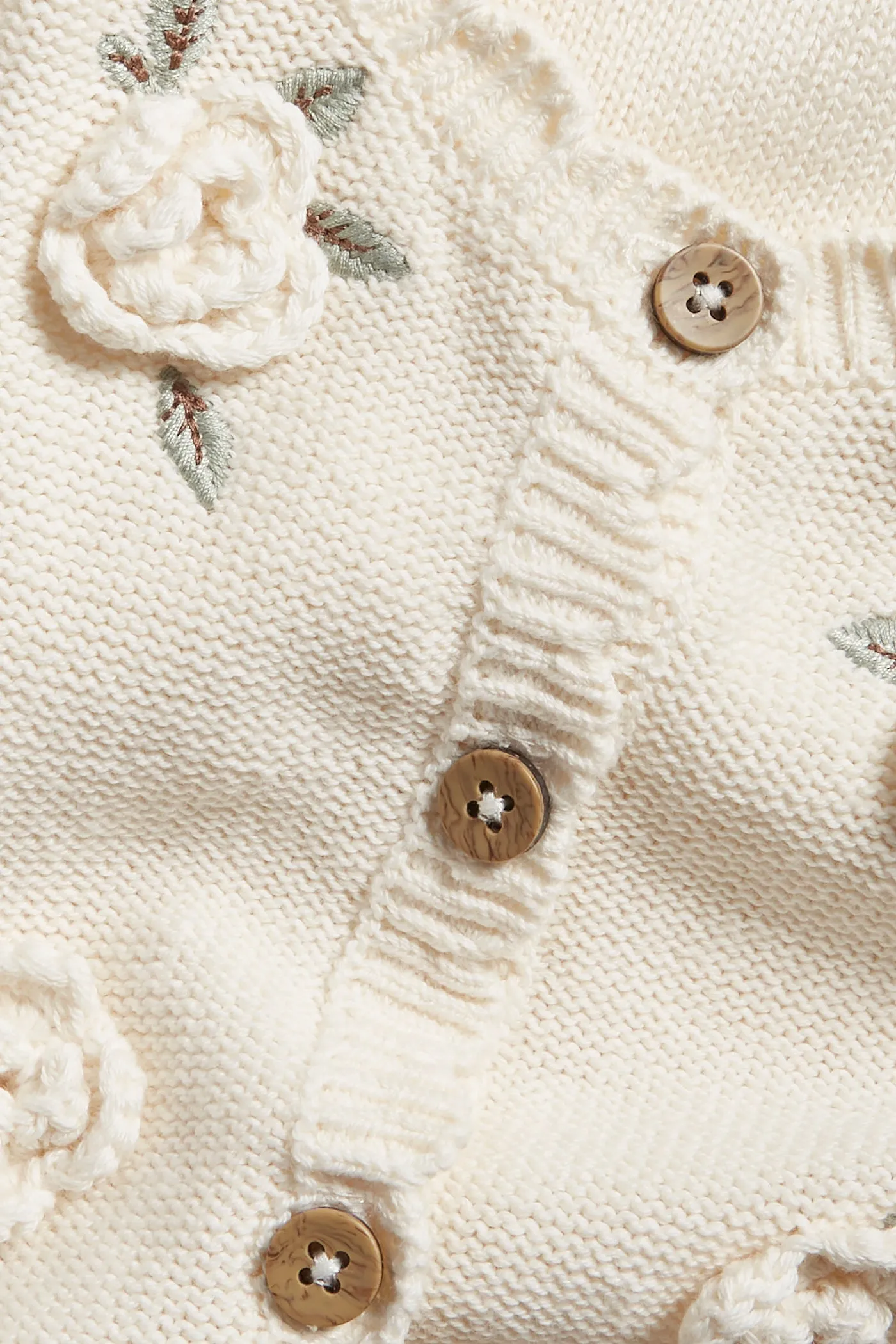Baby white knitted cardigan