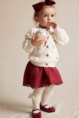 Baby white knitted cardigan