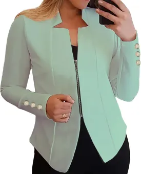 Blazers for Women Business Casual Office Work Blazer Jacket Open Front Lightweight Long Sleeve Zip Up Coat Fall Outfit