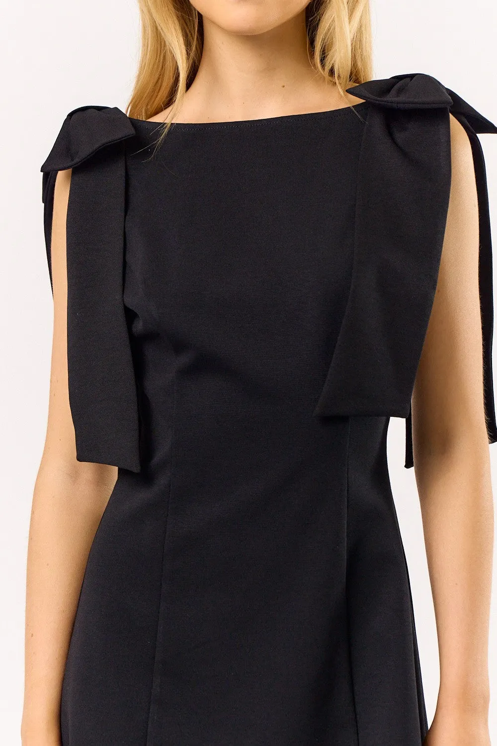 BOW SHOULDER MINI DRESS