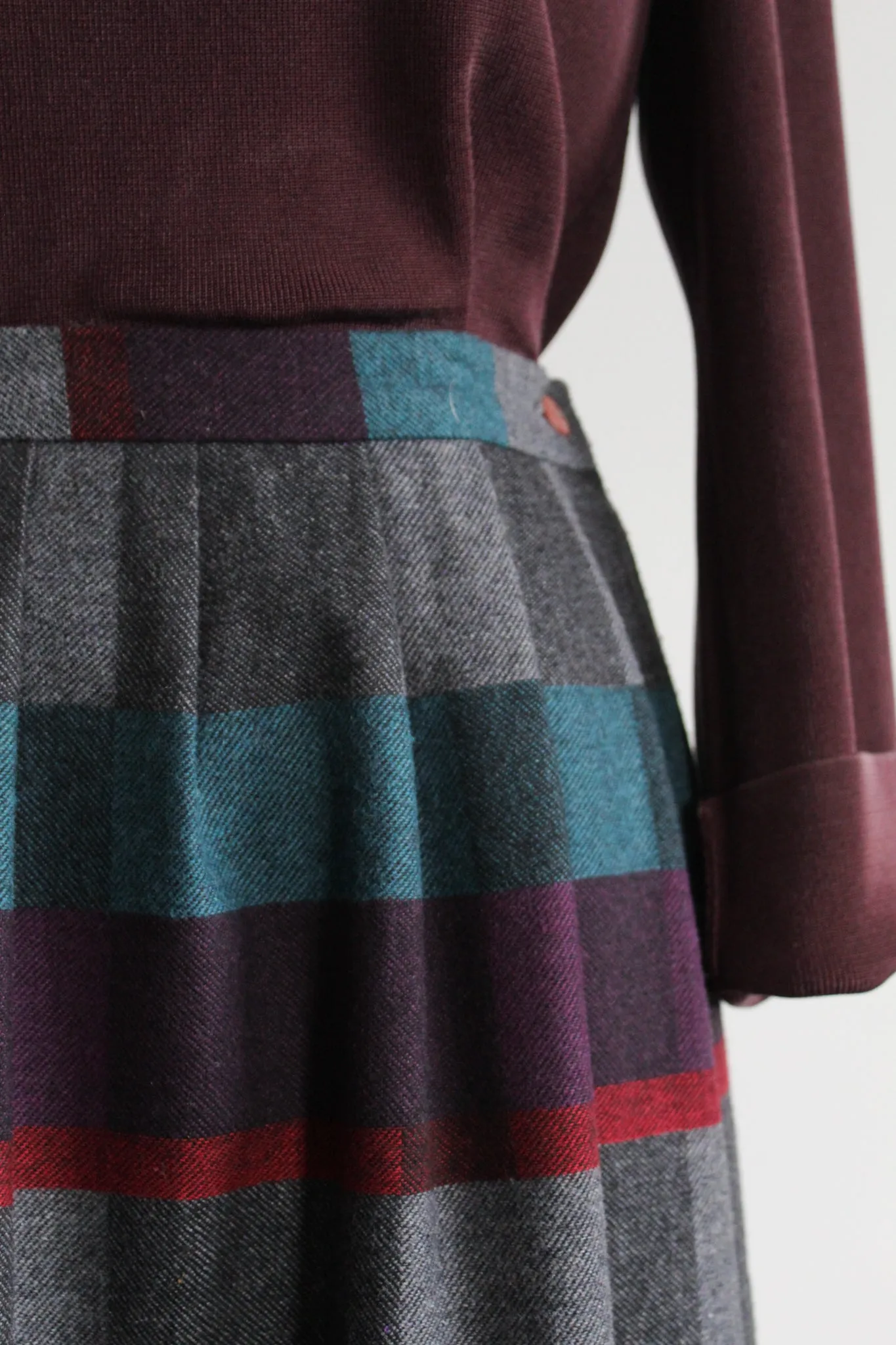 cambridge wool midi skirt