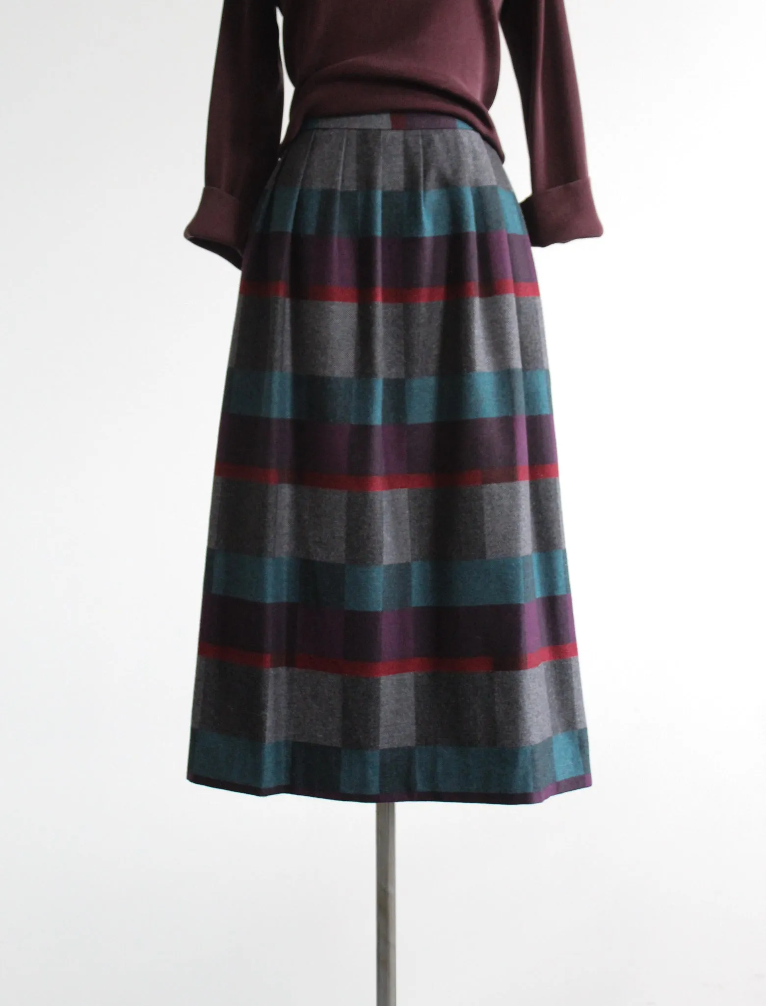 cambridge wool midi skirt