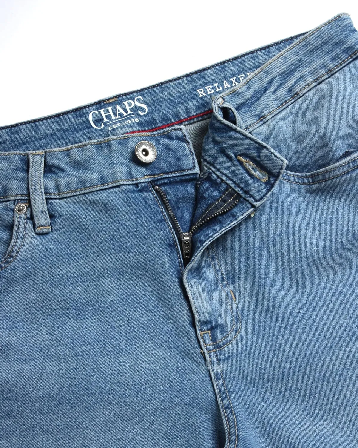Chaps Men's Relaxed Fit Jeans - Straight Leg Stretch Comfort Denim Jeans for Men