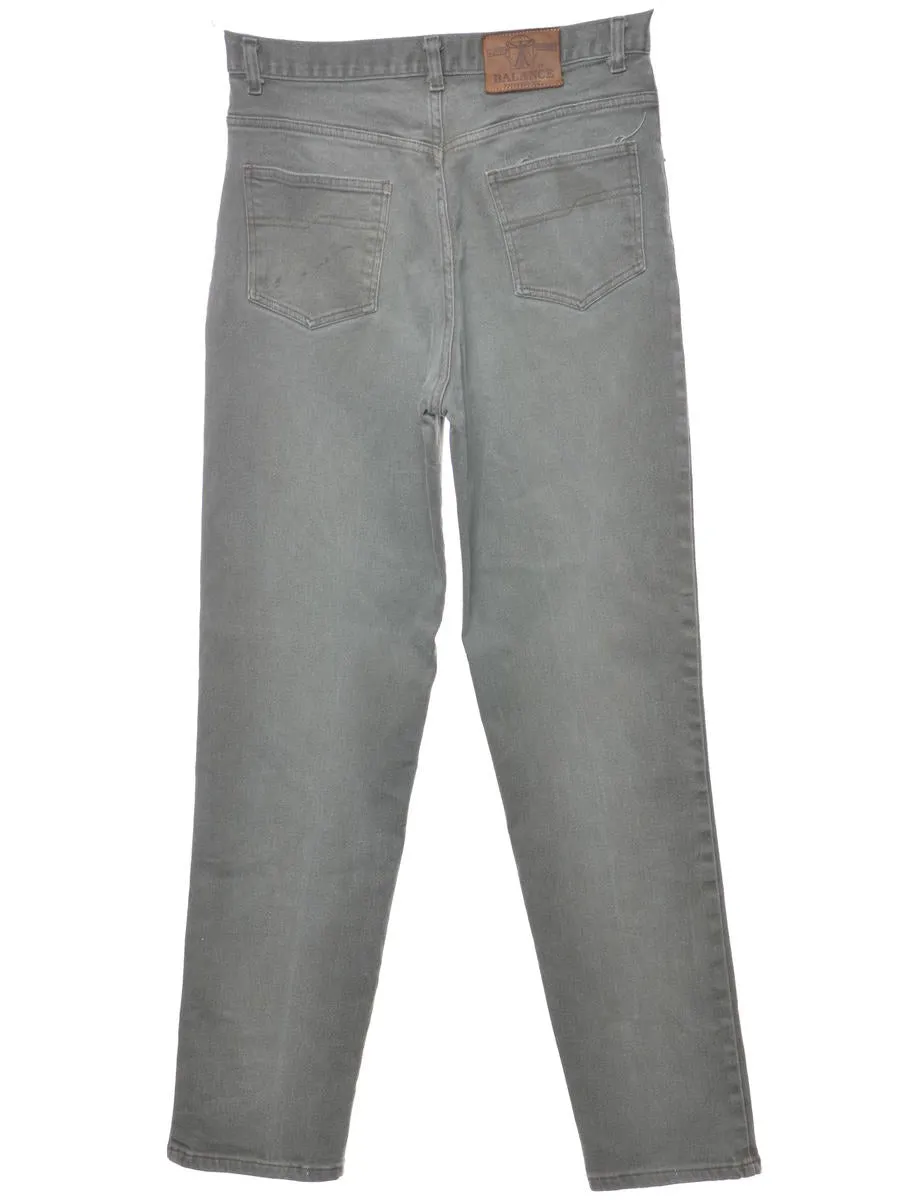 High Waist Light Green Tapered Jeans - W29 L34