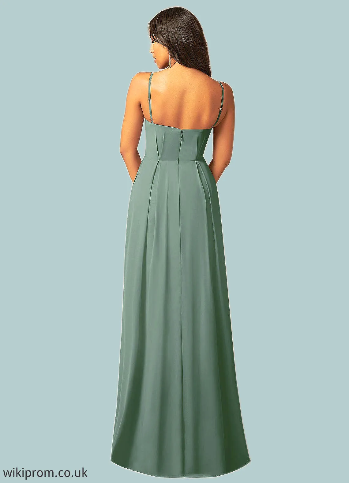 Kelsey A-Line Pleated Chiffon Floor-Length Dress SWKP0019680