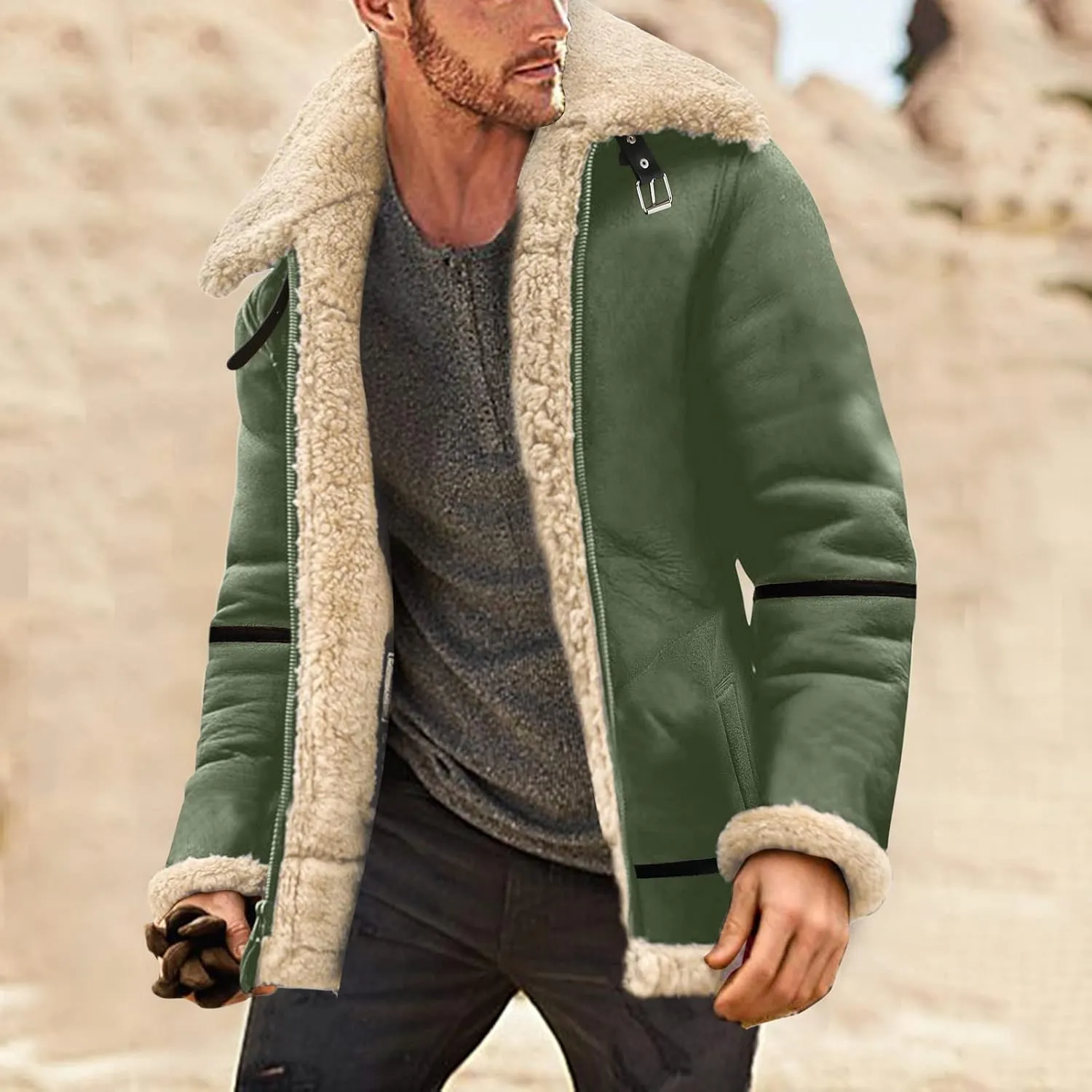LCMTWX Winter Coats for Men Jacket Coat Leisure Plus Size Hat Zip Pocket Cotton-Padded Warm Soft Hooded Jacket Coat Men's