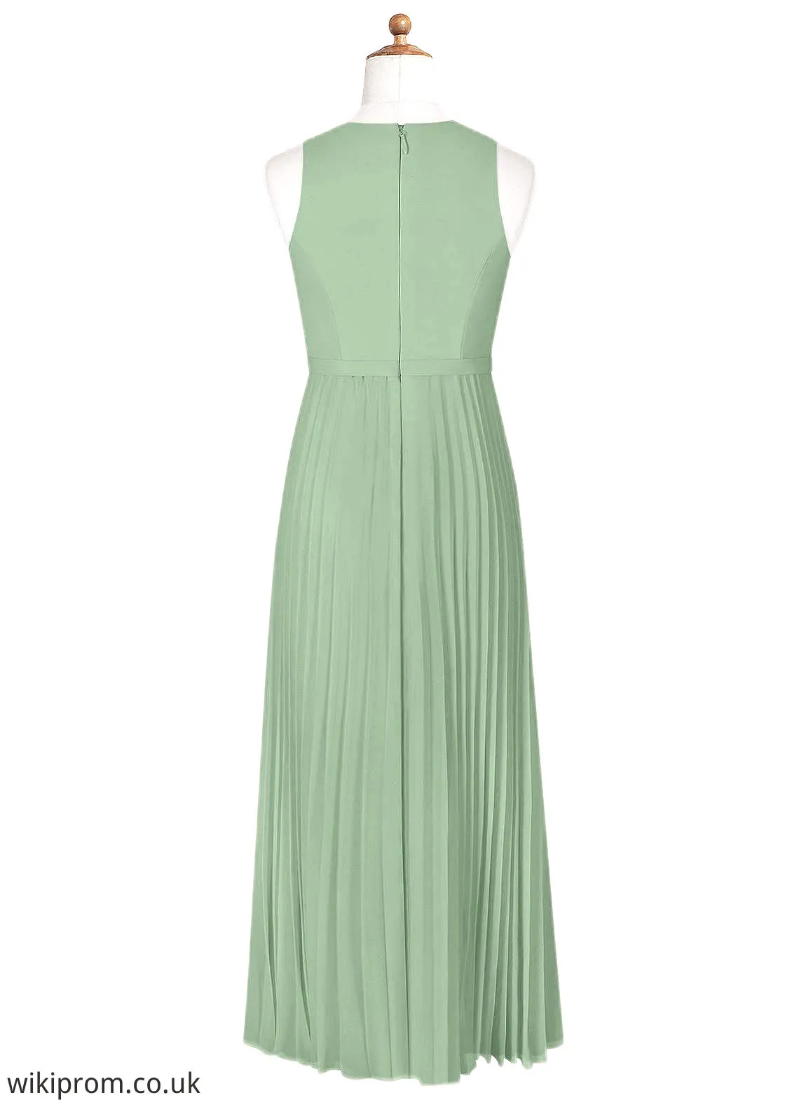 Lillie A-Line Pleated Chiffon Floor-Length Junior Bridesmaid Dress SWKP0019982