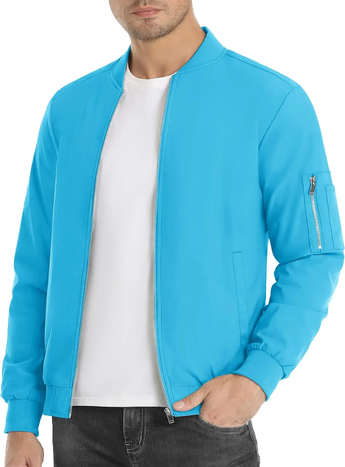 MAGNIVIT Men's Lightweight Bomber Jacket Windbreaker Casual Fall Spring Outdoor Coat