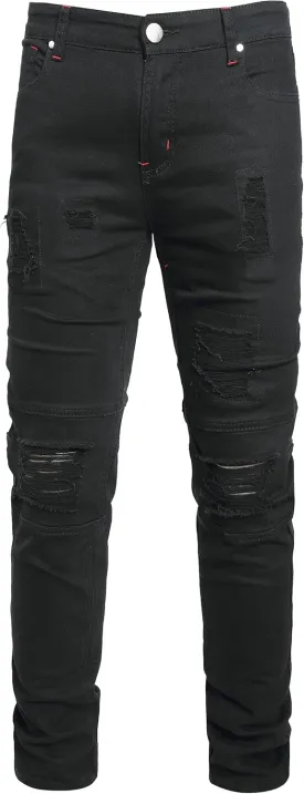 Slim Fit Men's Jeans, Ripped Stretch Jeans Denim Pants