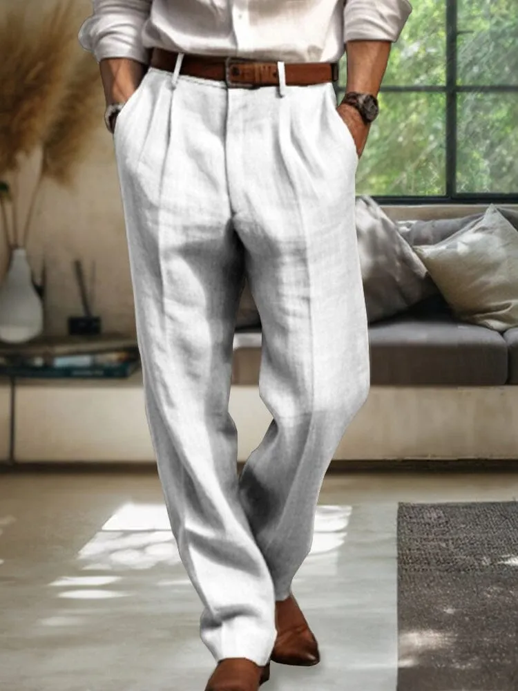 Soft Straight-Leg Cotton Linen Pants
