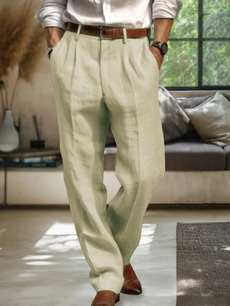 Soft Straight-Leg Cotton Linen Pants