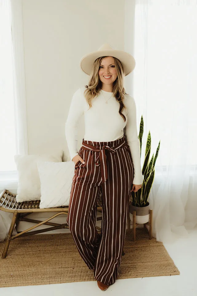 Striped Straight Pants