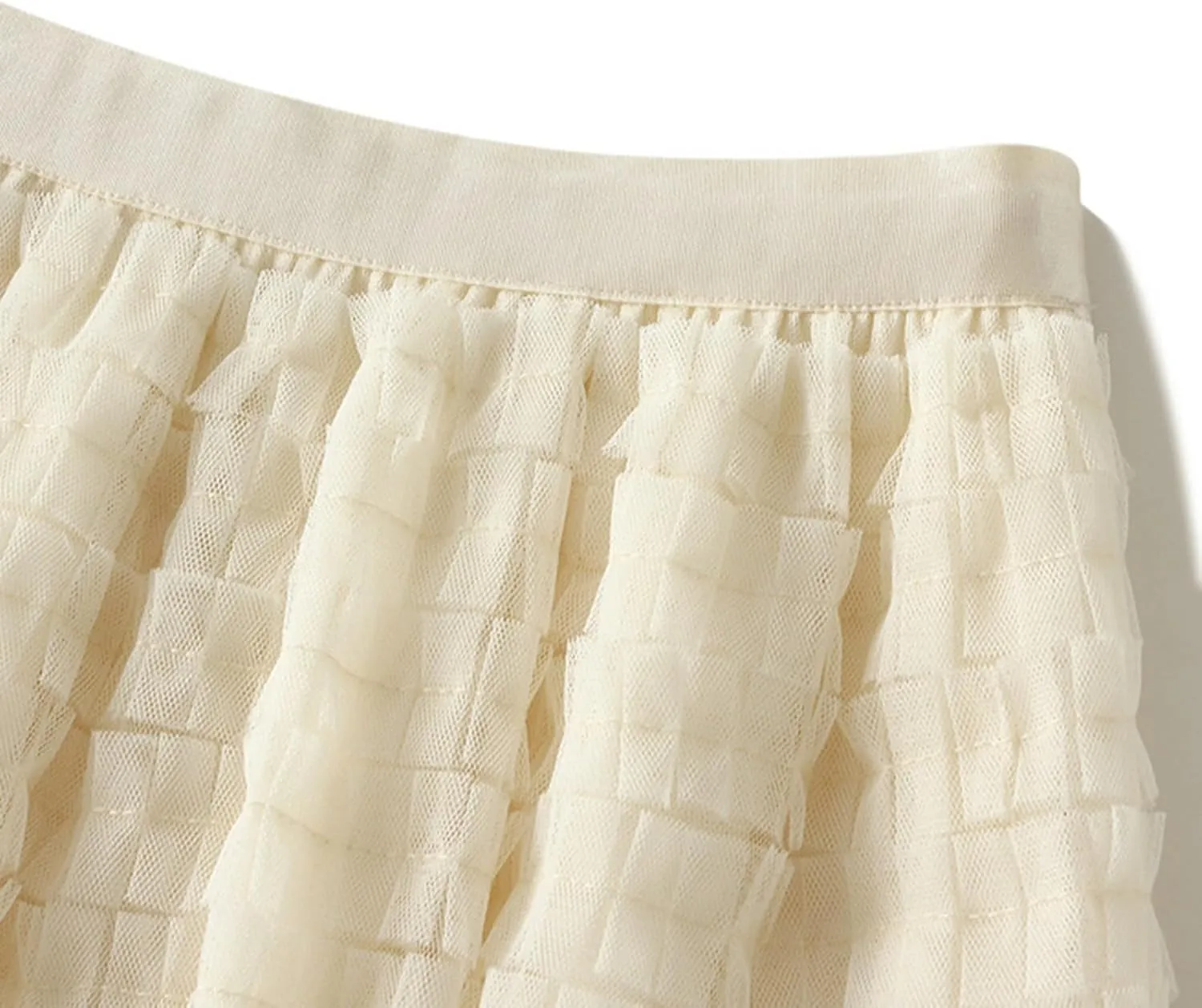 Tulle Tutu Skirts for Women Summer Fashion Elastic High Waist Tiered Ruffle Hem Midi Skirt Elegant Puffy Fairy Skirt