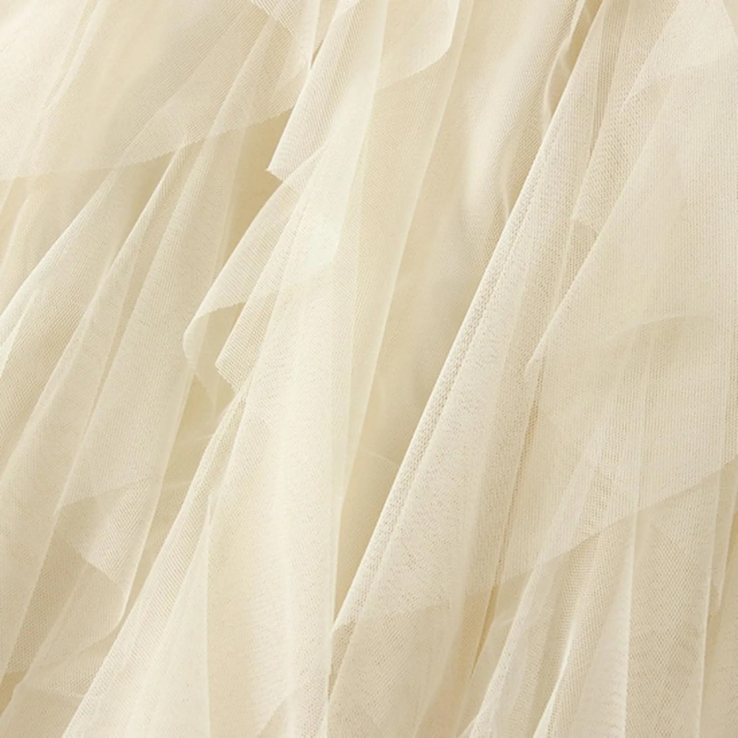 Tulle Tutu Skirts for Women Summer Fashion Elastic High Waist Tiered Ruffle Hem Midi Skirt Elegant Puffy Fairy Skirt