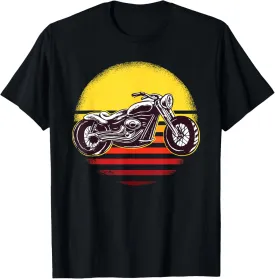 Vintage Motorcycle Retro Sunset Biker Distressed Men Women T-Shirt