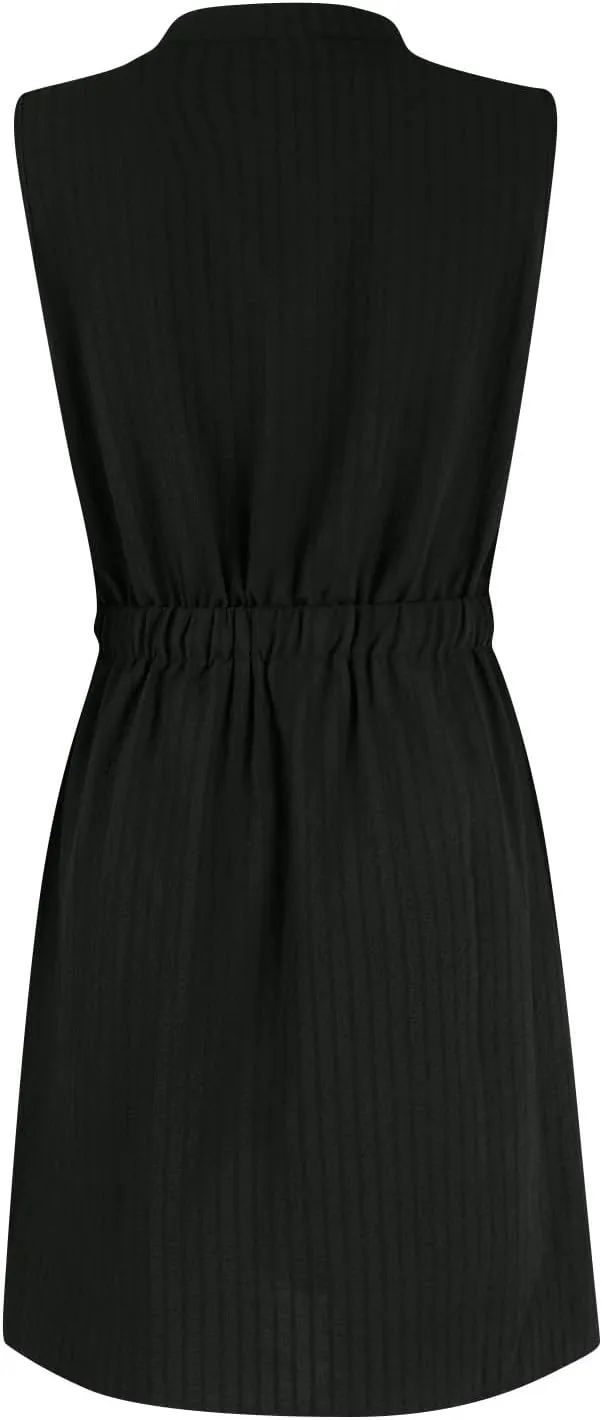 Womens Dresses Summer 2025 Trendy Sleeveless Dress Button V Neck Dress Drawstring Midi Dress Beach Sun Dresses