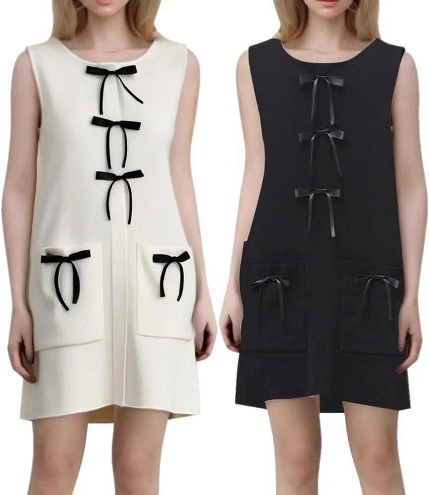 Womens Petite Tank Dress Sleeveless Soft Stretch Knit Casual Elegant Cute Mini Dress with Pocket for Wedding Guest